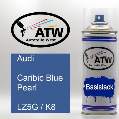 Audi, Caribic Blue Pearl, LZ5G / K8: 400ml Sprühdose, von ATW Autoteile West.